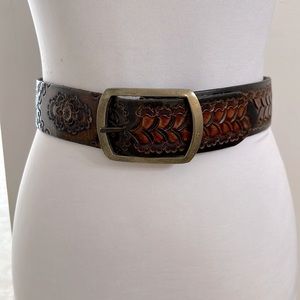 Vintage Leather Custom Western Belt  XS